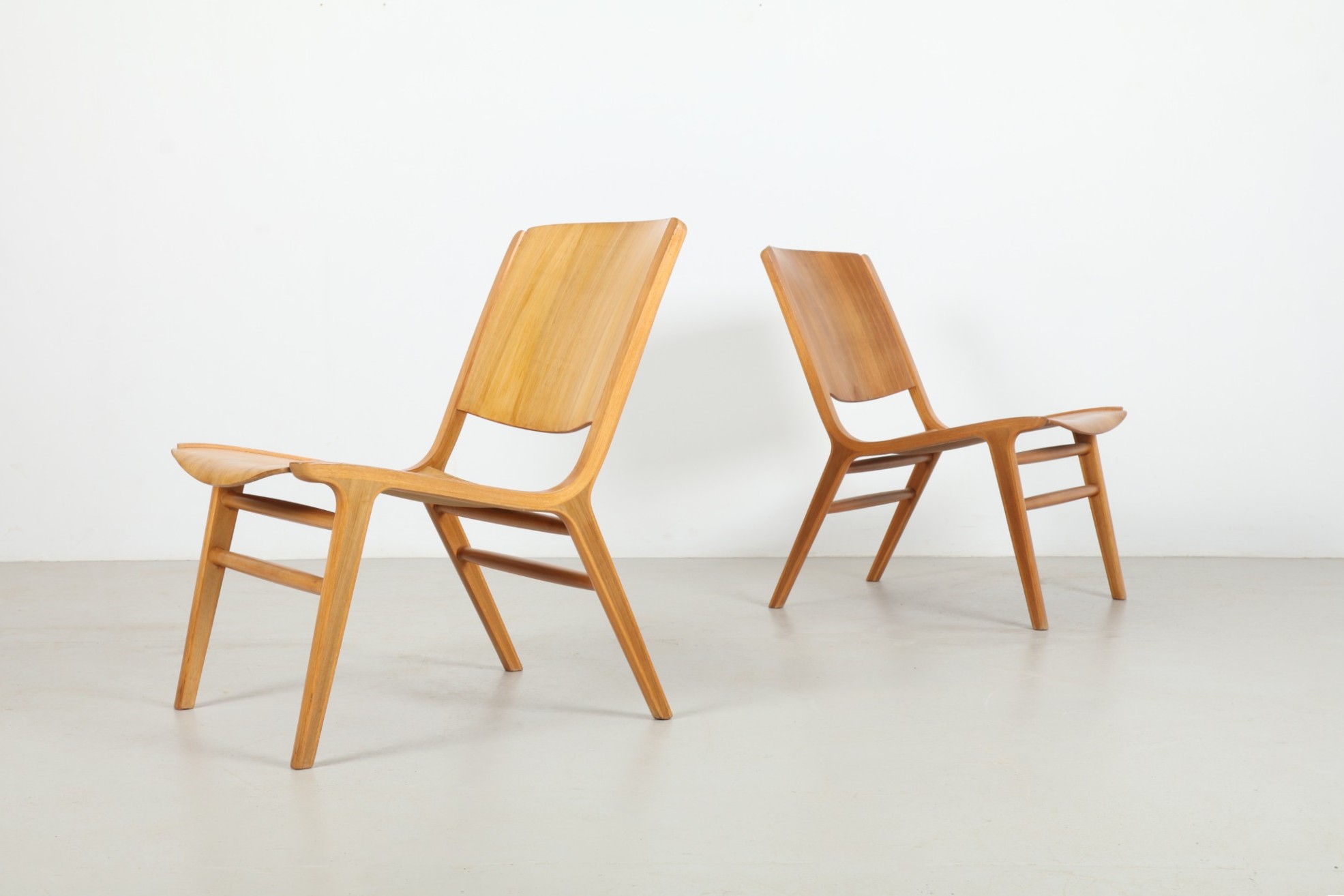 Pair of Hvidt & Molgaard-Nielsen 'Ax' Lounge Chairs by Fritz Hansen