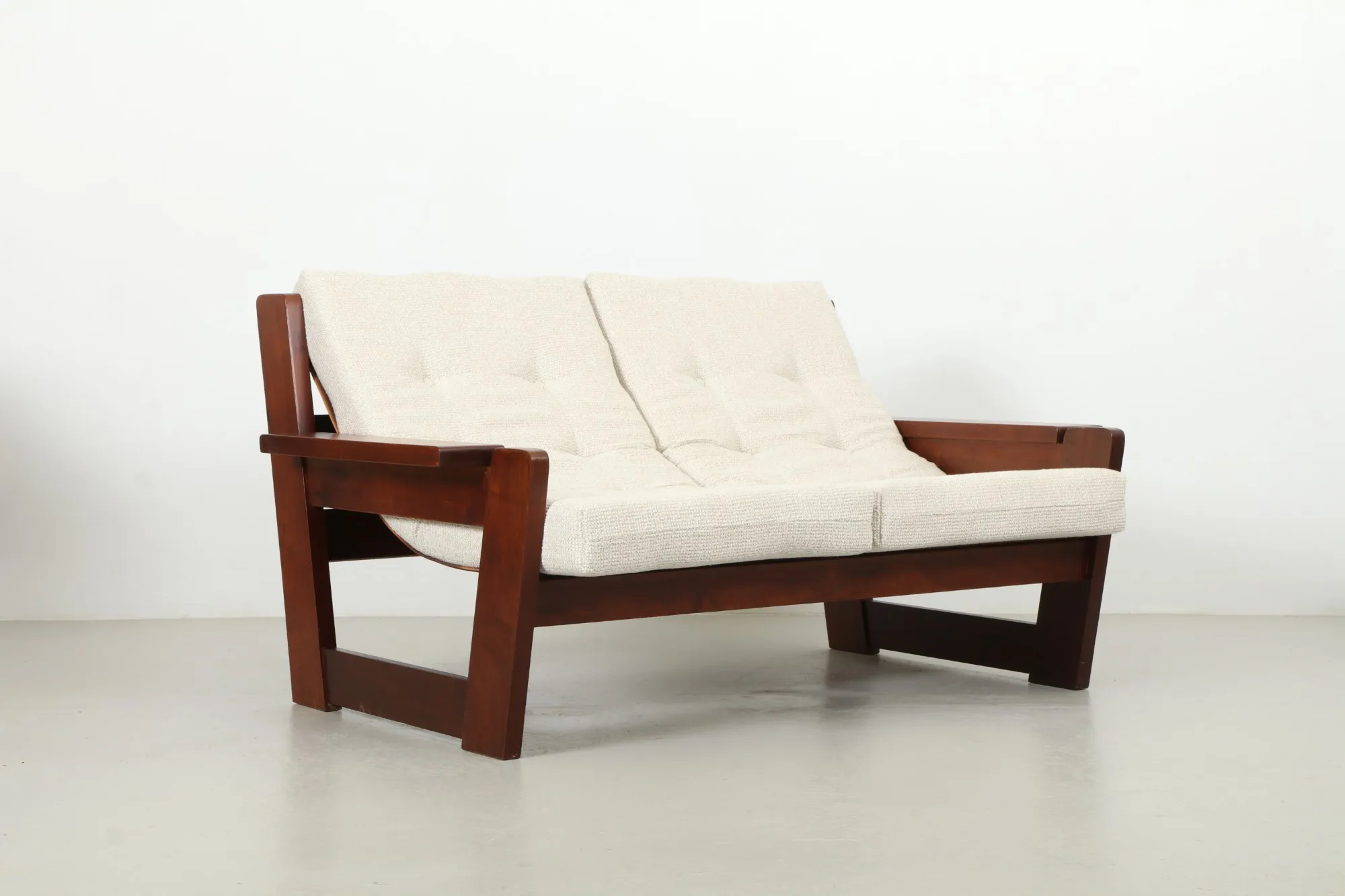 Bold Mid-Century Brutalist Style Two Seat Sling Sofa