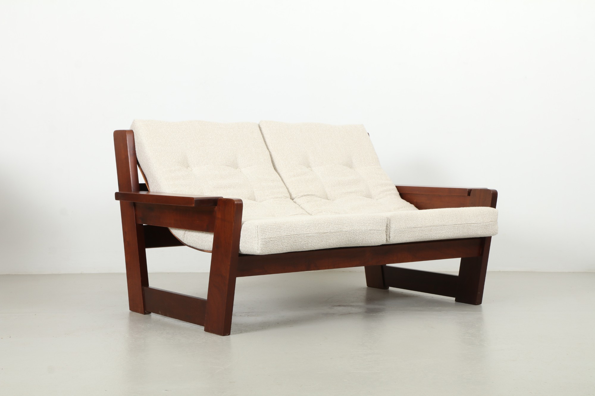 Bold Mid-Century Brutalist Style Two Seat Sling Sofa