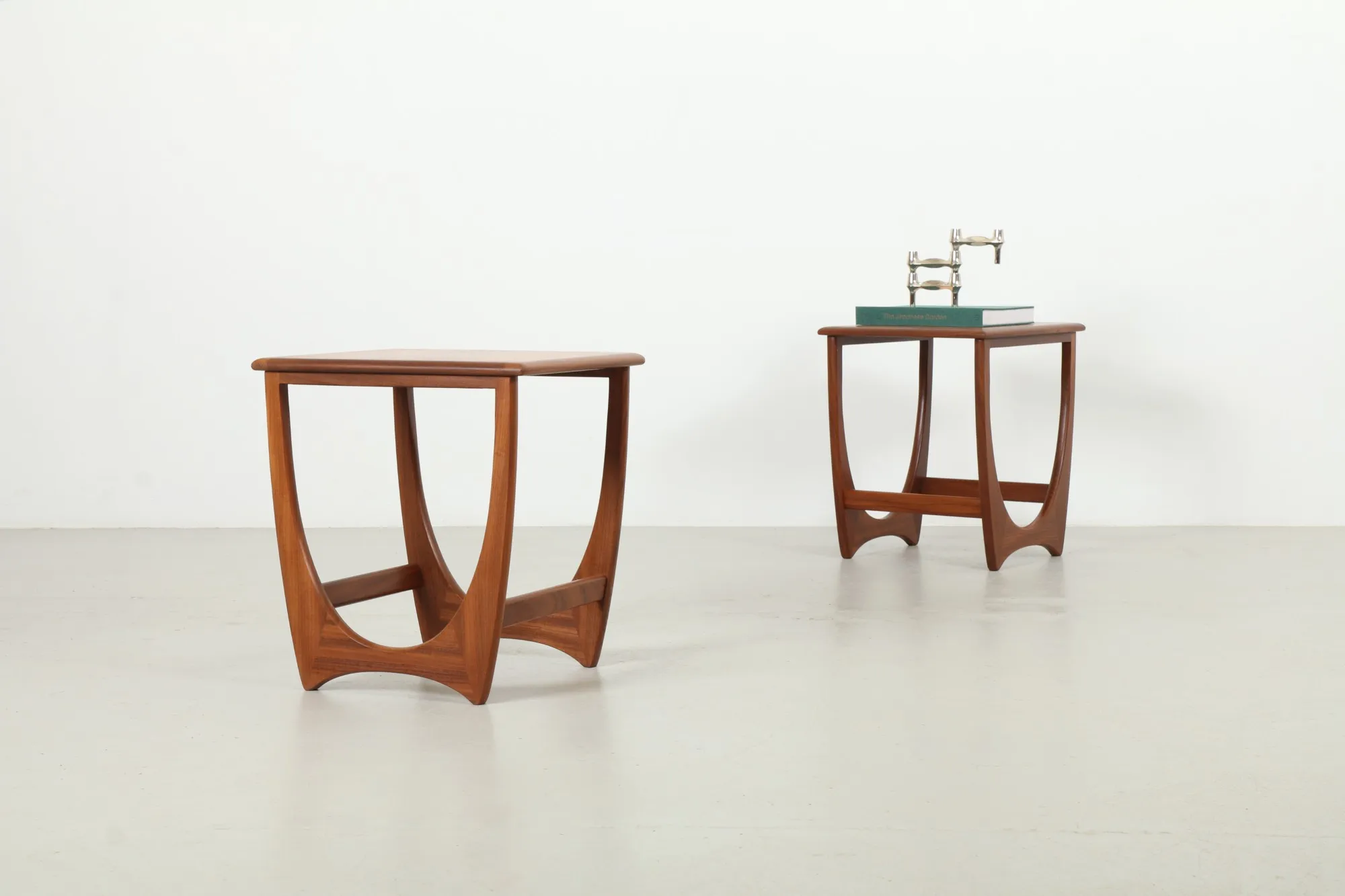 Curvaceous Pair of Victor Wilkins 'Brasilia' Side Tables by G-Plan