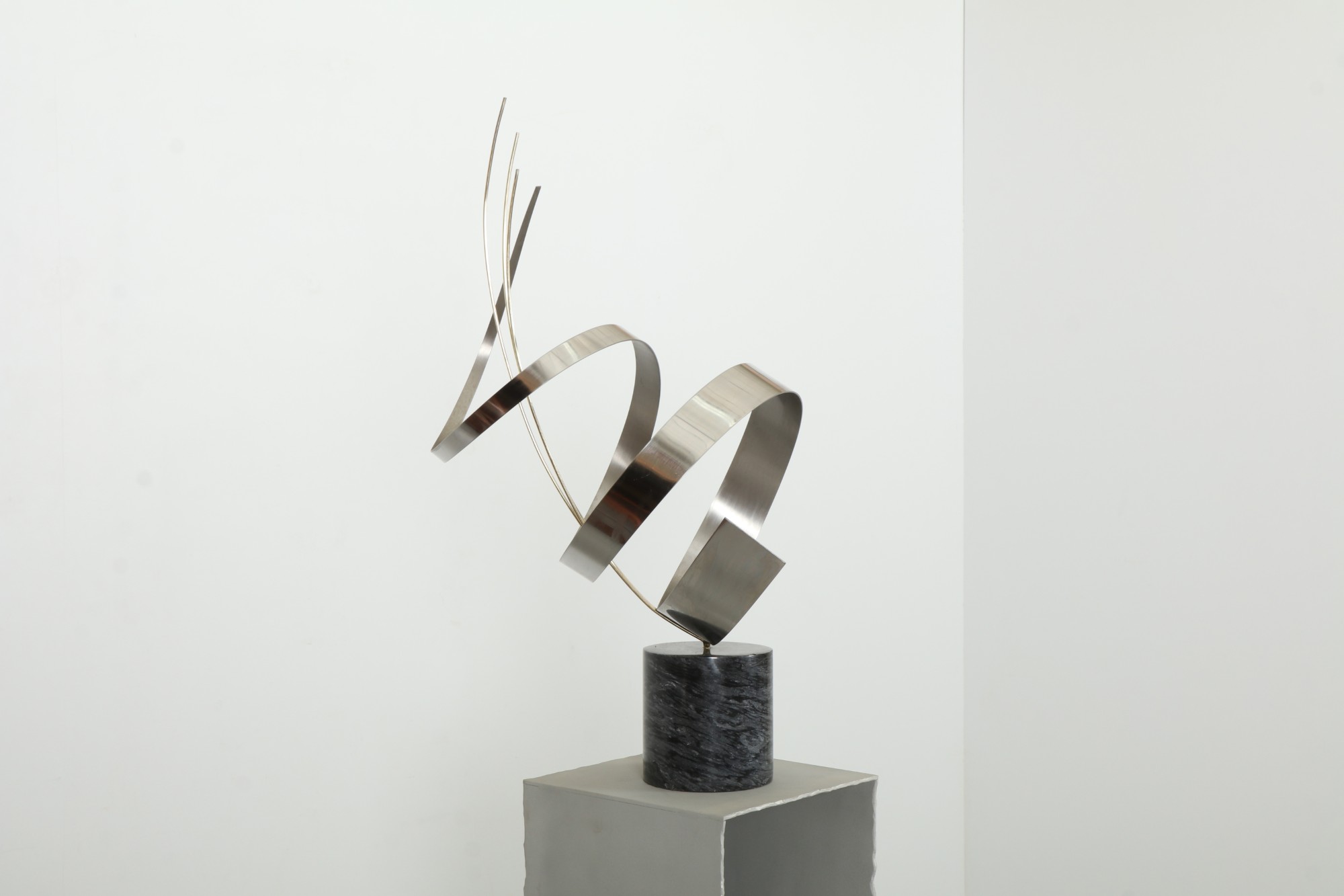 Curtis Jere Chrome Kinetic Ribbon Sculpture by Artisan House