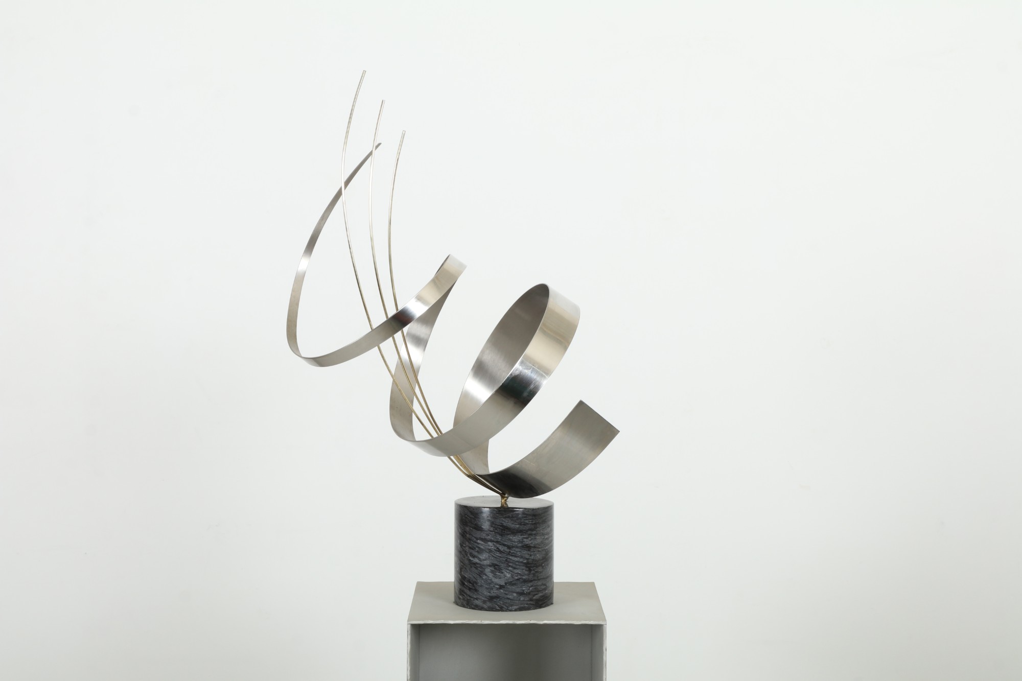 Curtis Jere Chrome Kinetic Ribbon Sculpture by Artisan House