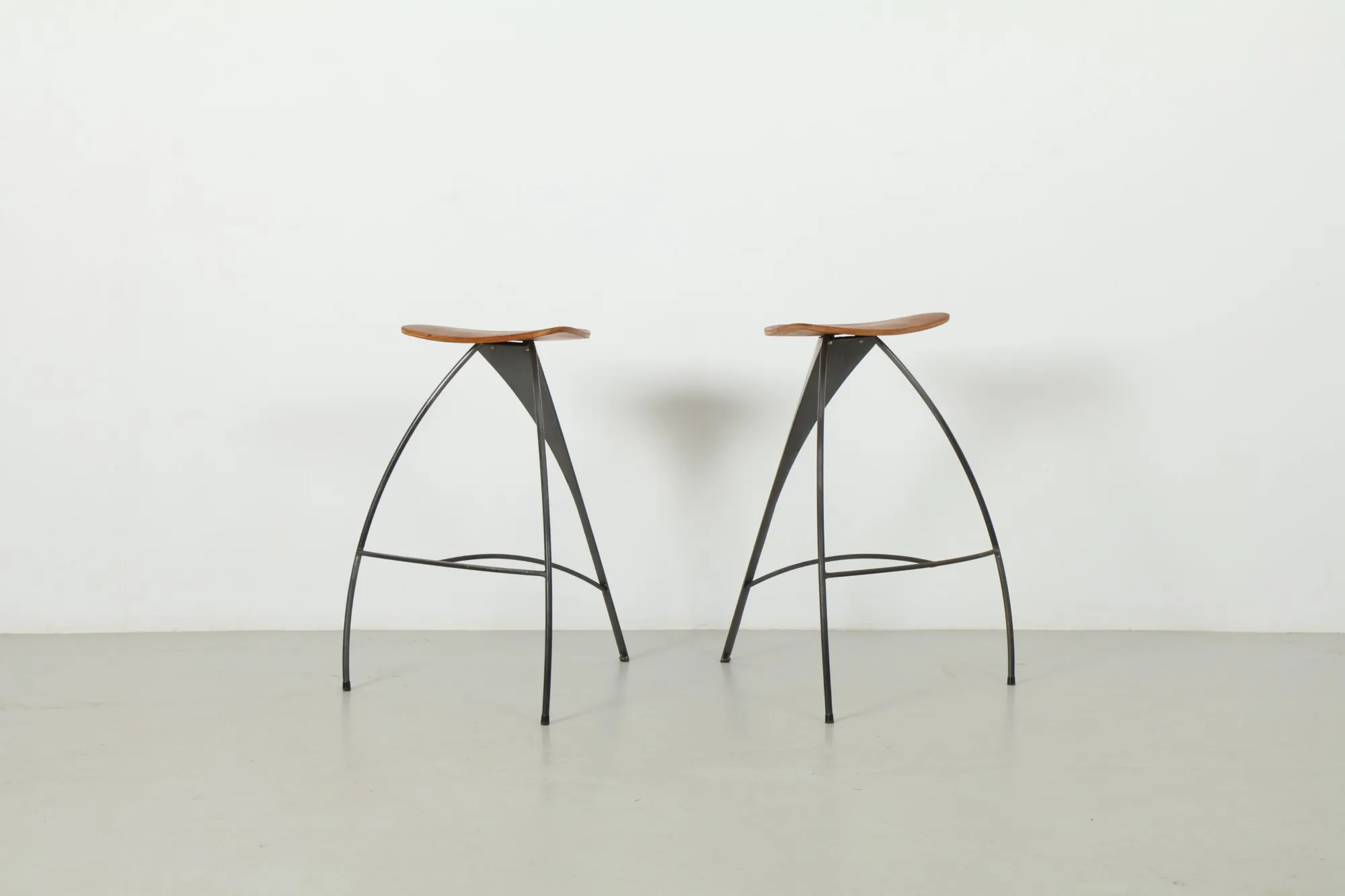 Pair of Crisp Gary Hunt Bar Stools by Brilliant Studio