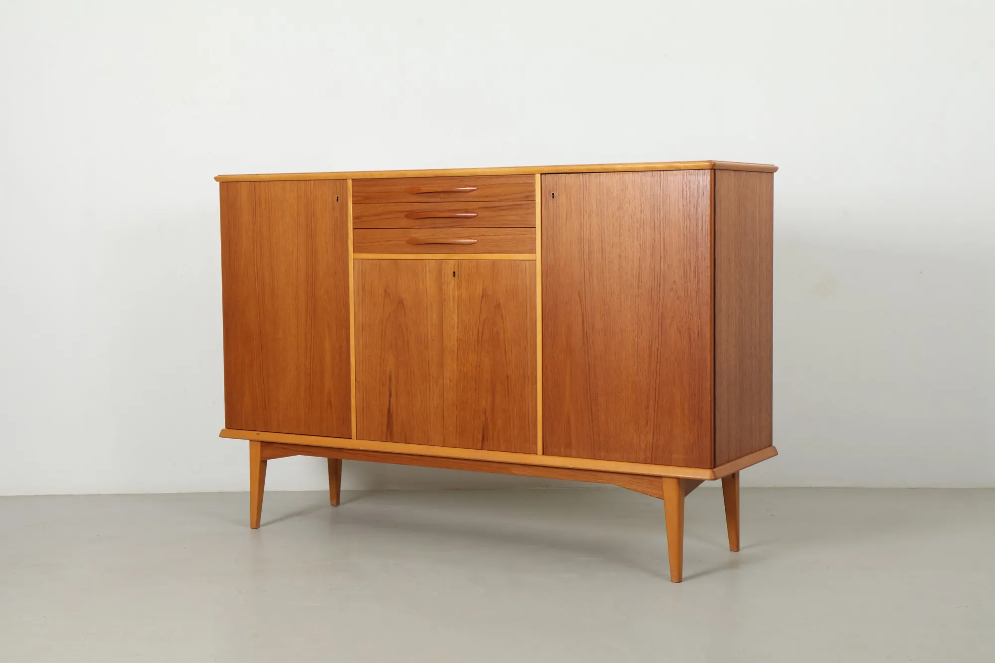 Refined Mid-Century Swedish Tall Sideboard