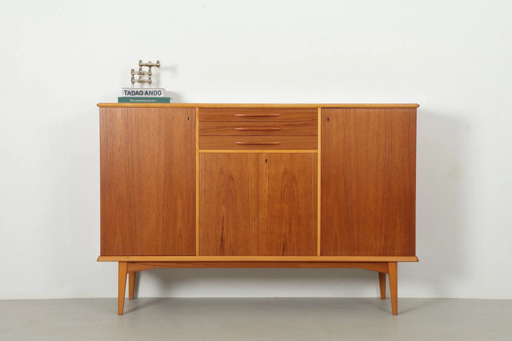 Refined Mid-Century Swedish Tall Sideboard