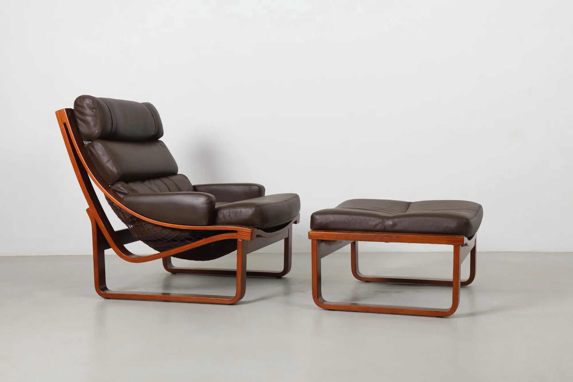 Striking Fred Lowen 'T4' Armchair and Ottoman by Tessa