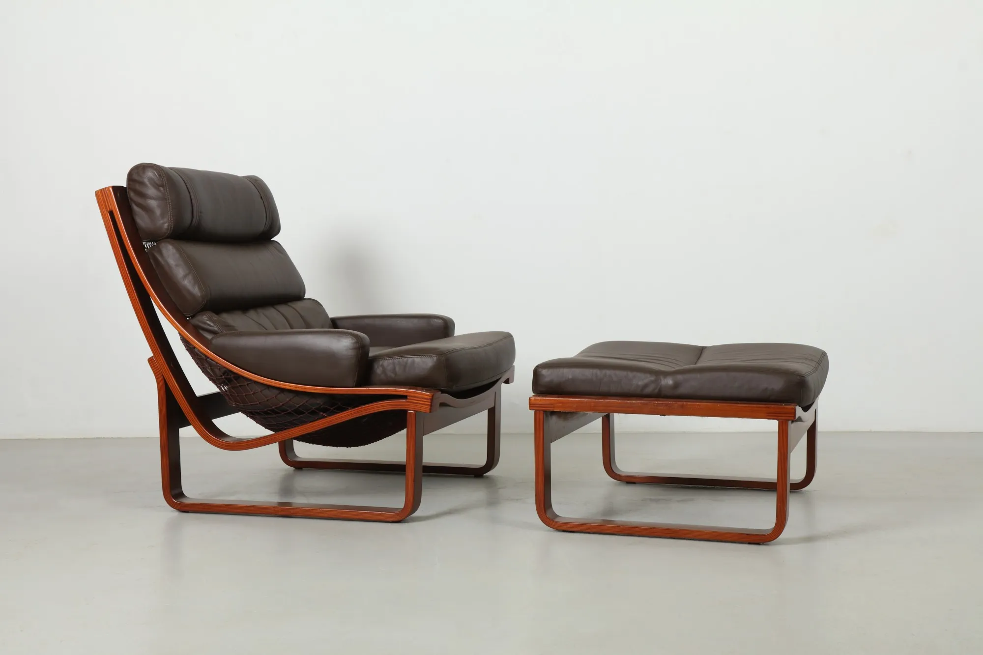 Striking Fred Lowen 'T4' Armchair and Ottoman by Tessa