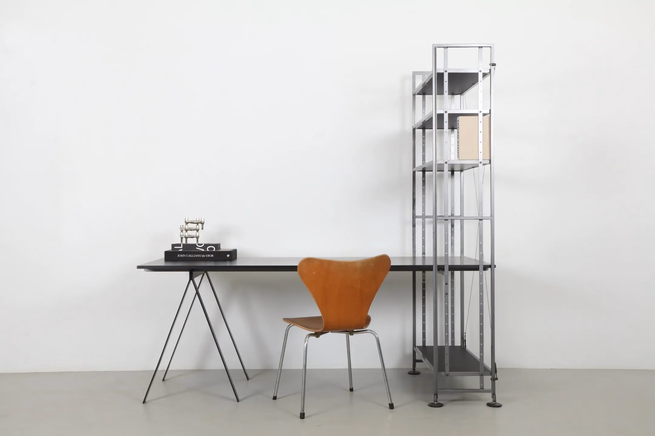 Striking Michael Draper 'Model 2020' Shelving with Trestle Desk