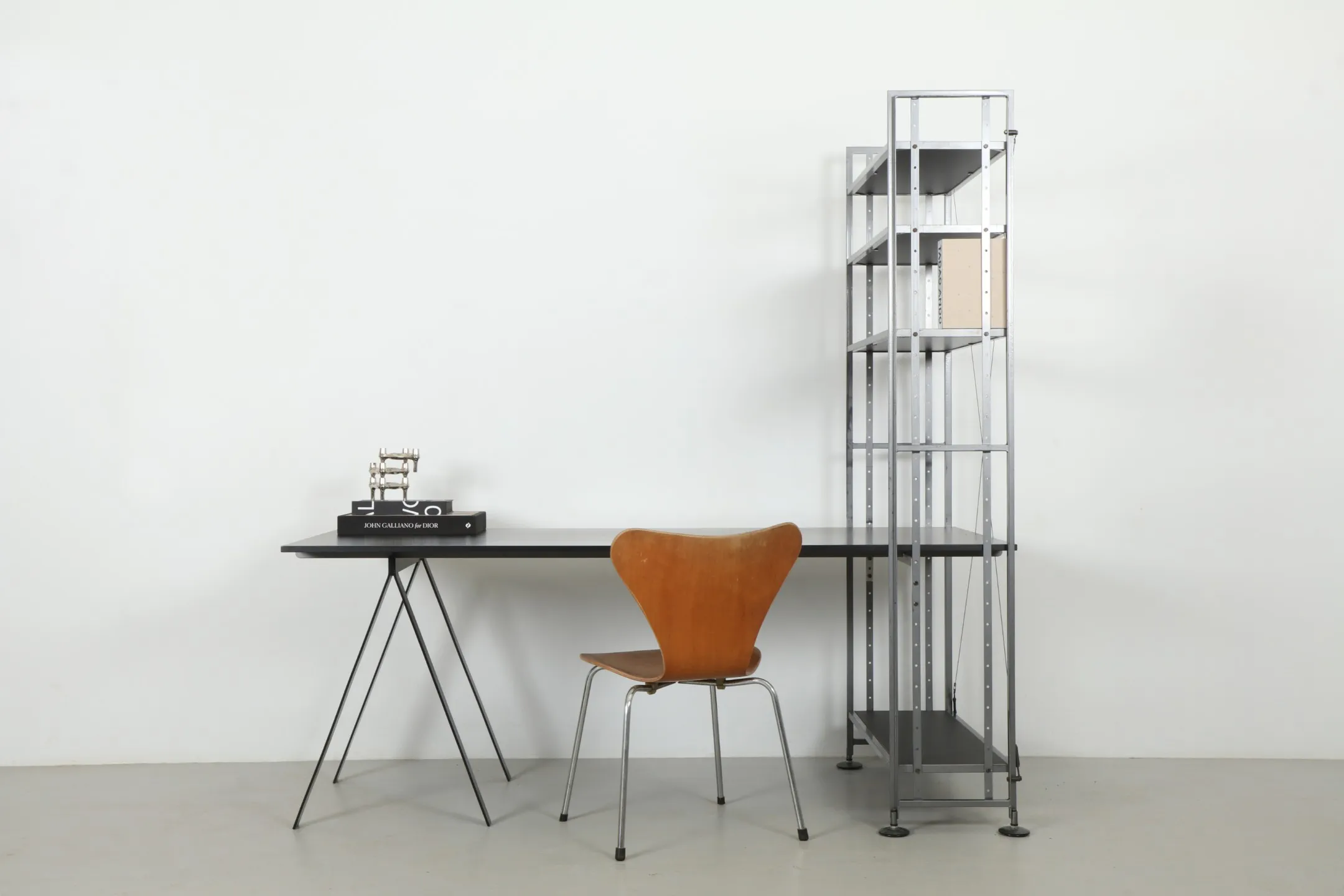 Striking Michael Draper 'Model 2020' Shelving with Trestle Desk