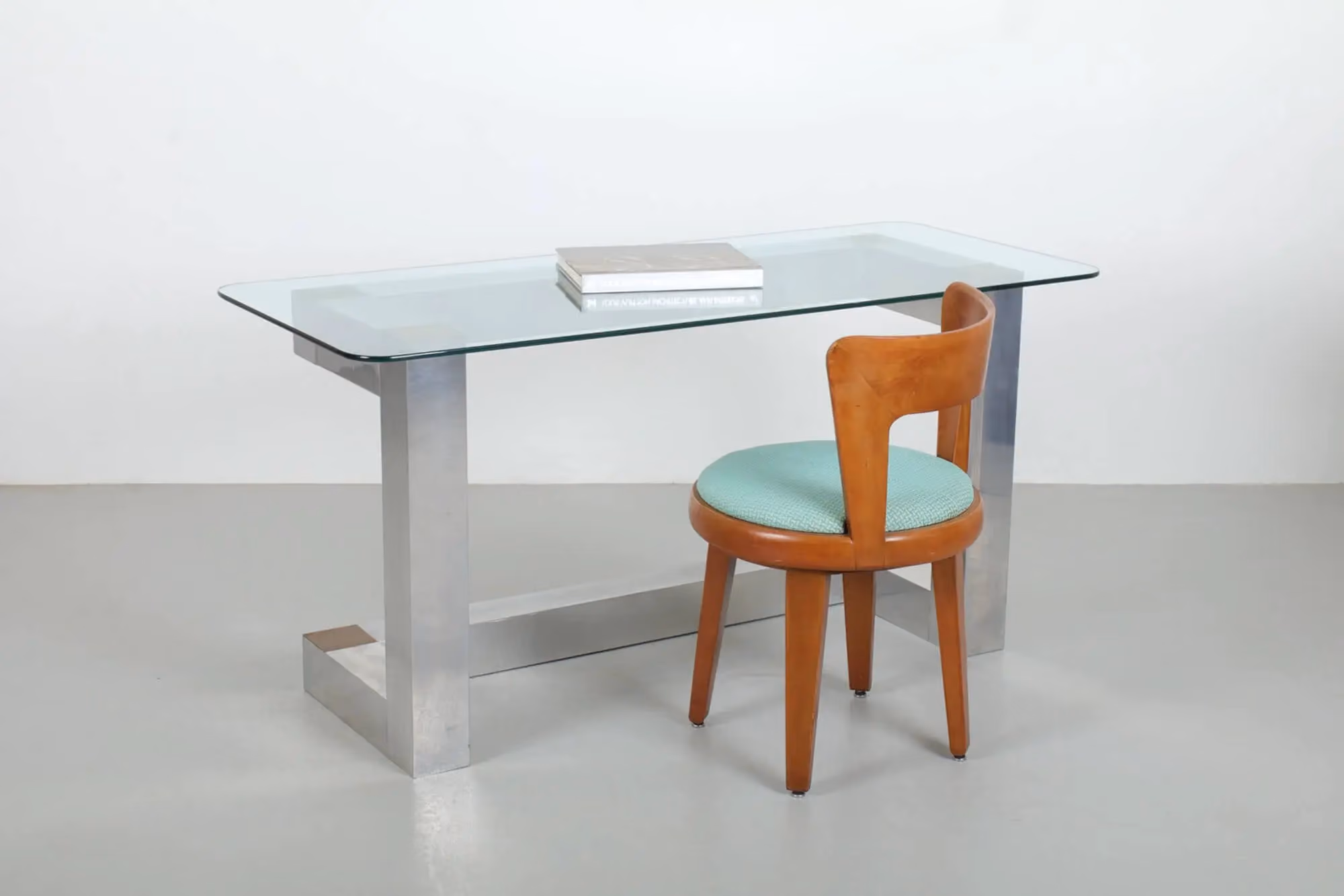Glamorous Paul Evans Style Steel and Brass American Console / Desk