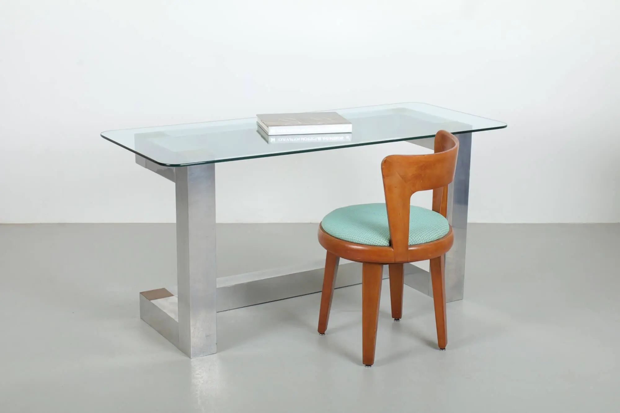 Glamorous Paul Evans Style Steel and Brass American Console / Desk