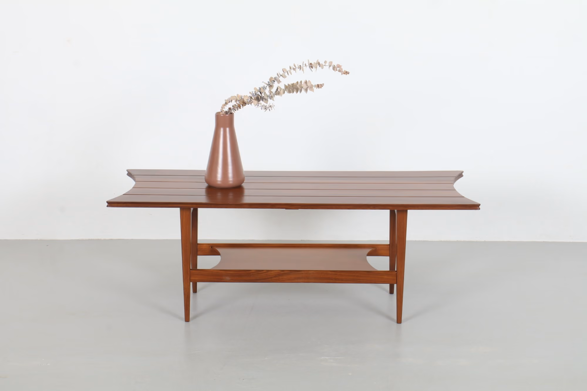 Elegant Bob Roukema Solid Mahogany Coffee Table by Jon Jansen