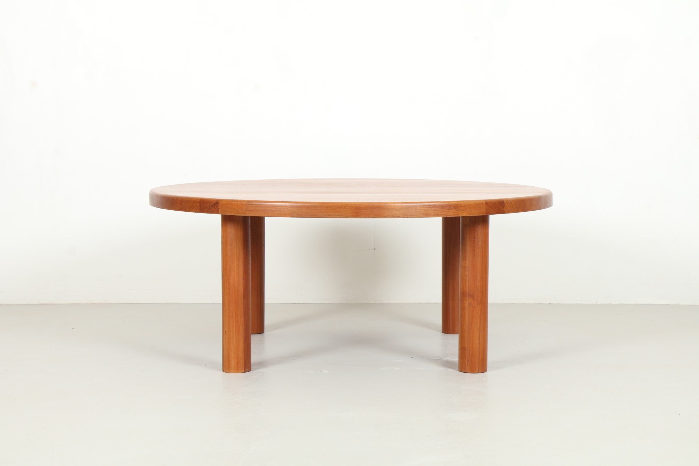 Monolithic Pierre Chapo Style Round Coffee Table