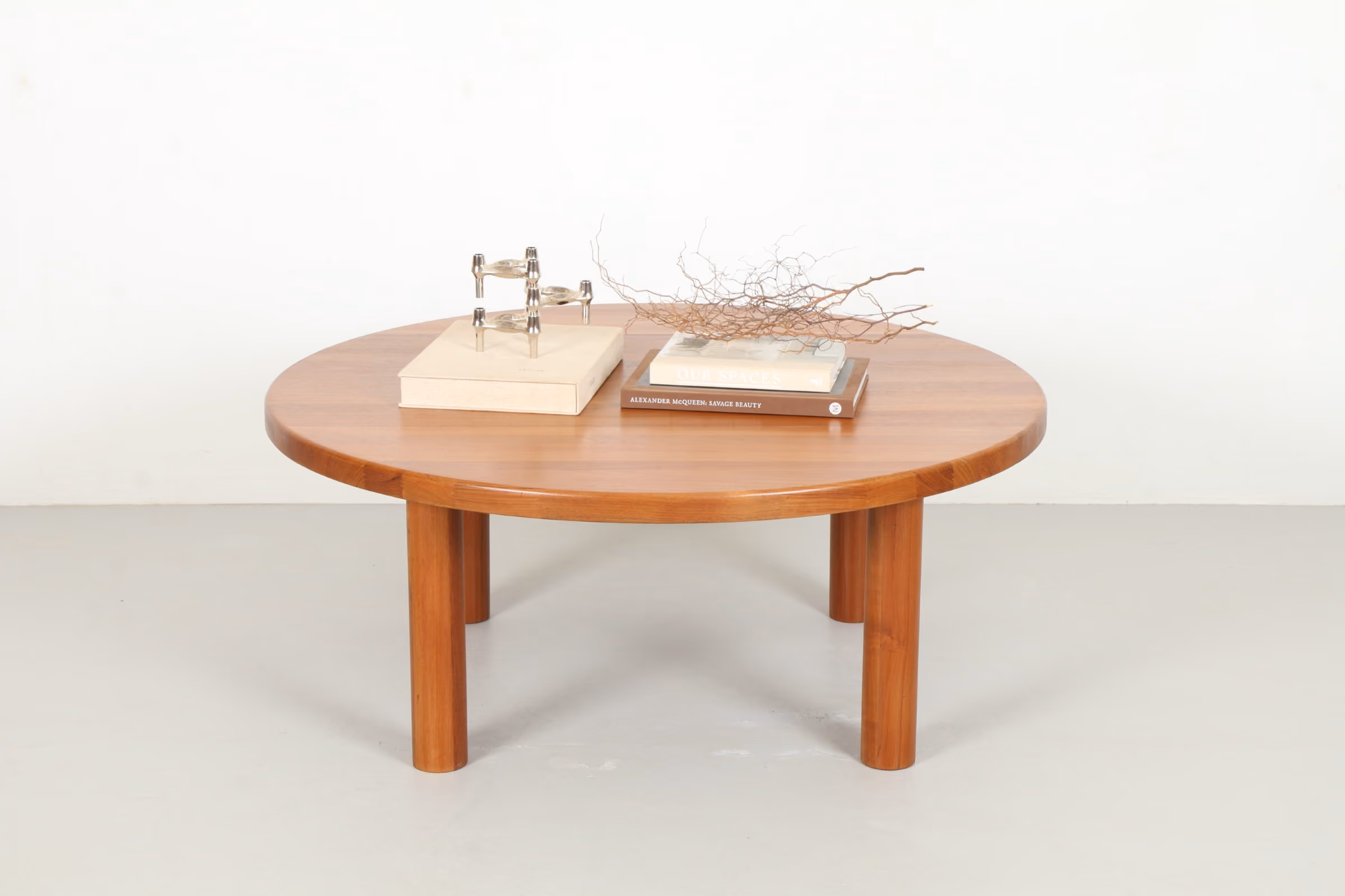 Monolithic Pierre Chapo Style Round Coffee Table