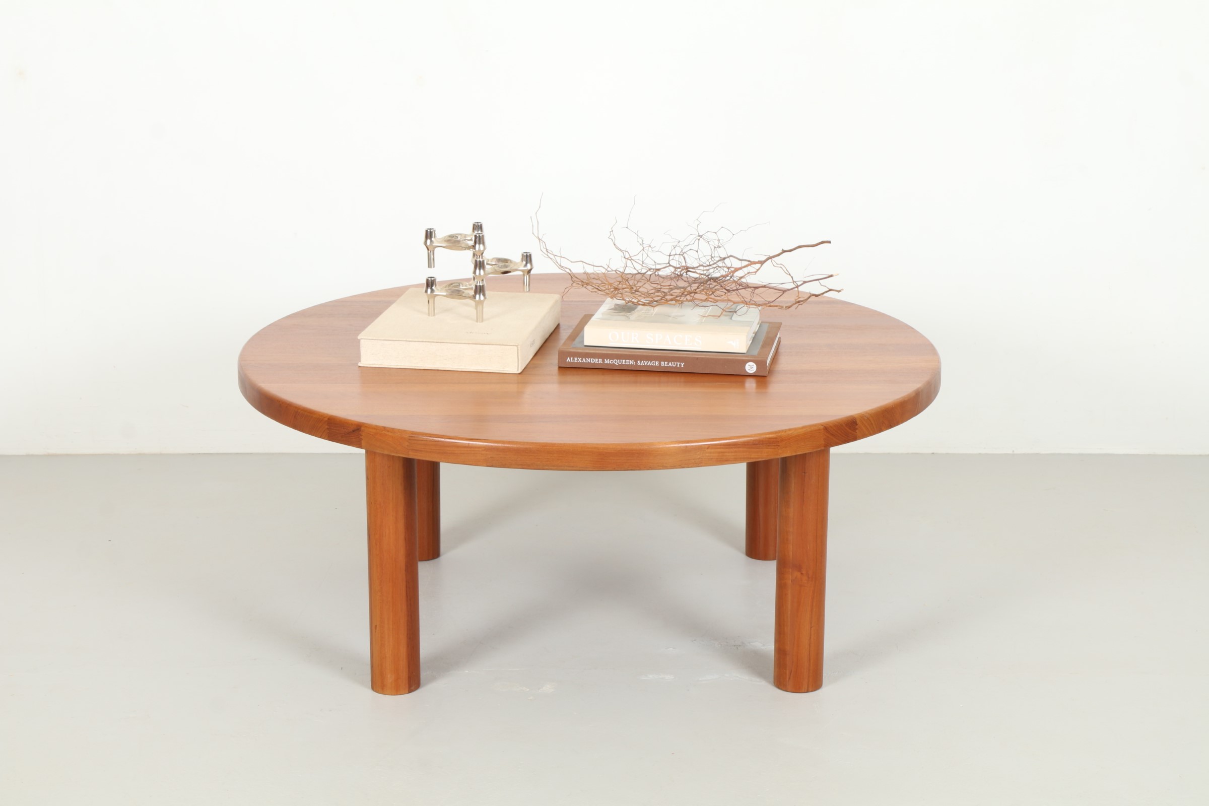 Monolithic Pierre Chapo Style Round Coffee Table