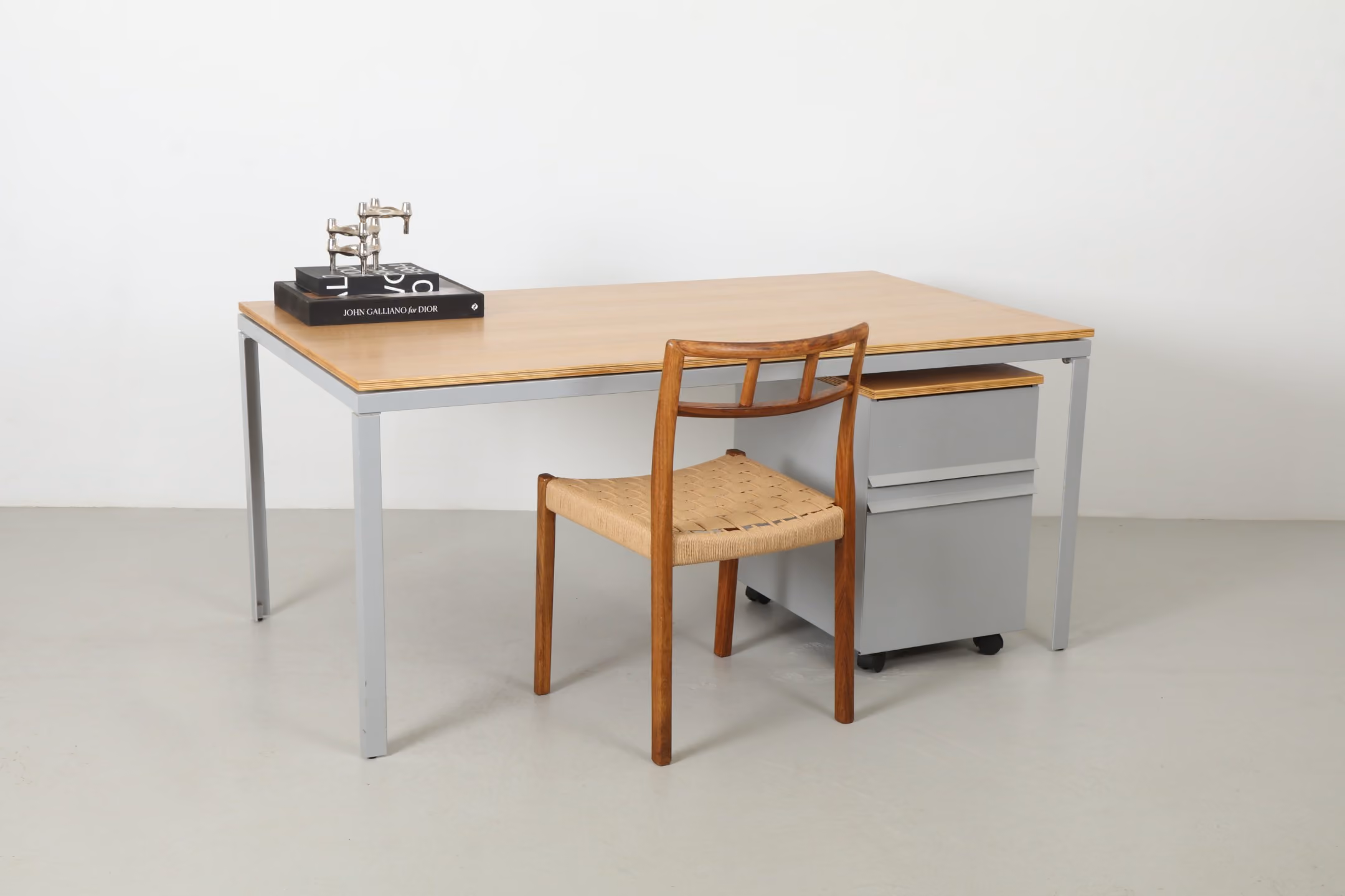 Crisp Michael Draper Desk / Table with Office Cabinet