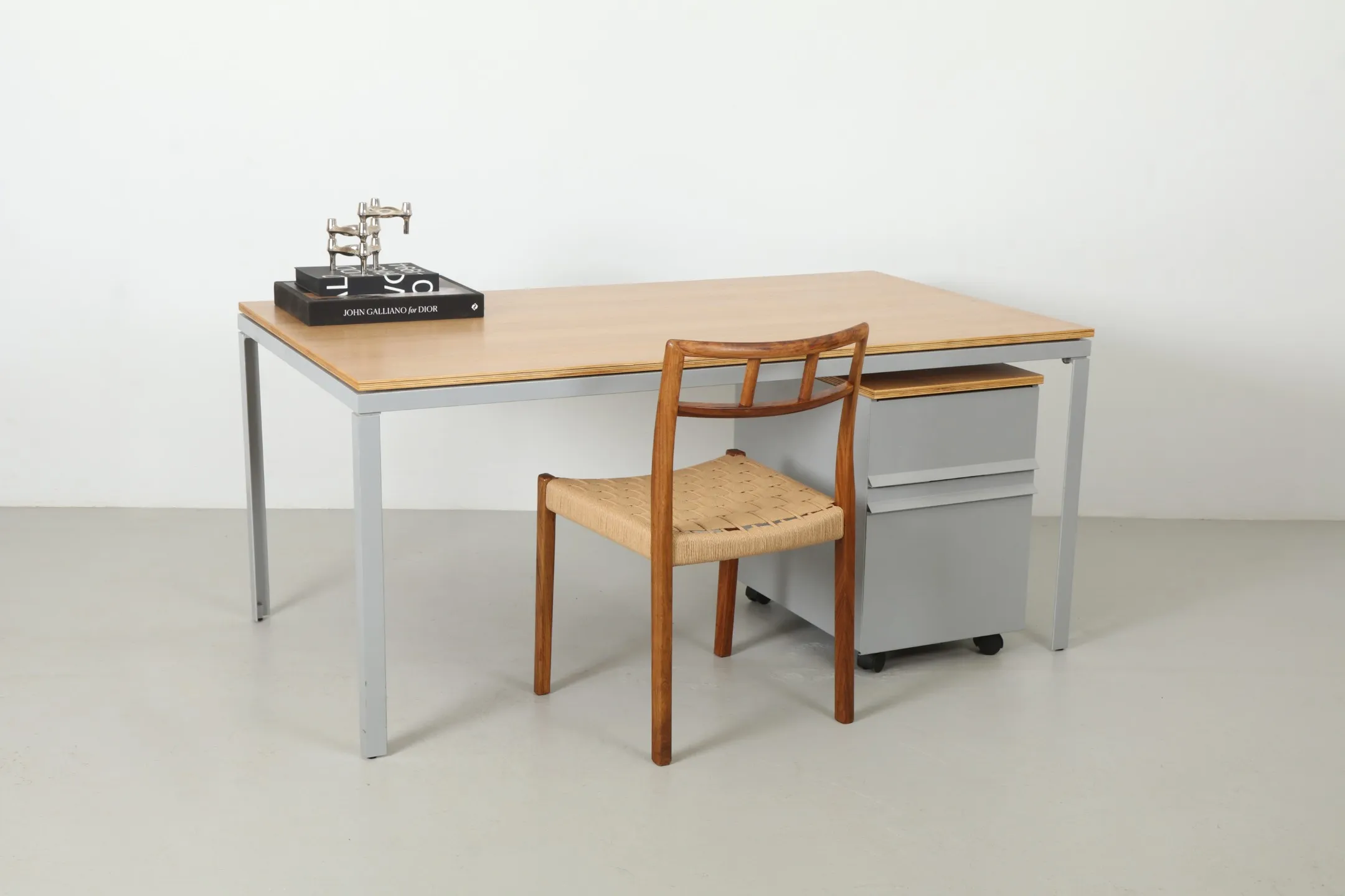 Crisp Michael Draper Desk / Table with Office Cabinet
