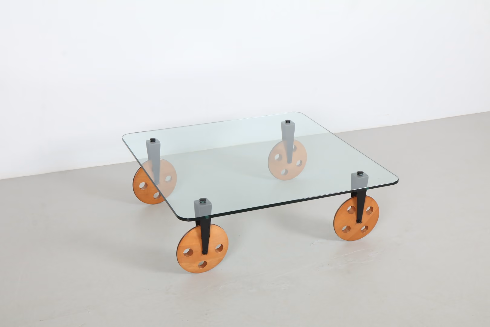 Playful Gae Aulenti 'Tavolo con Ruote' Table by Fontana Arte