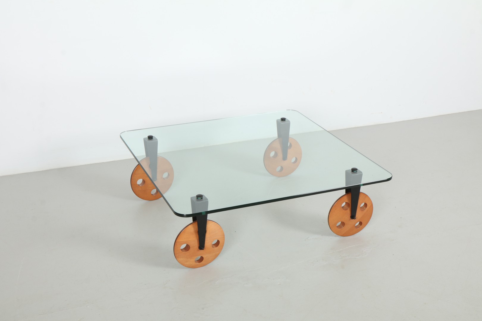 Playful Gae Aulenti 'Tavolo con Ruote' Table by Fontana Arte