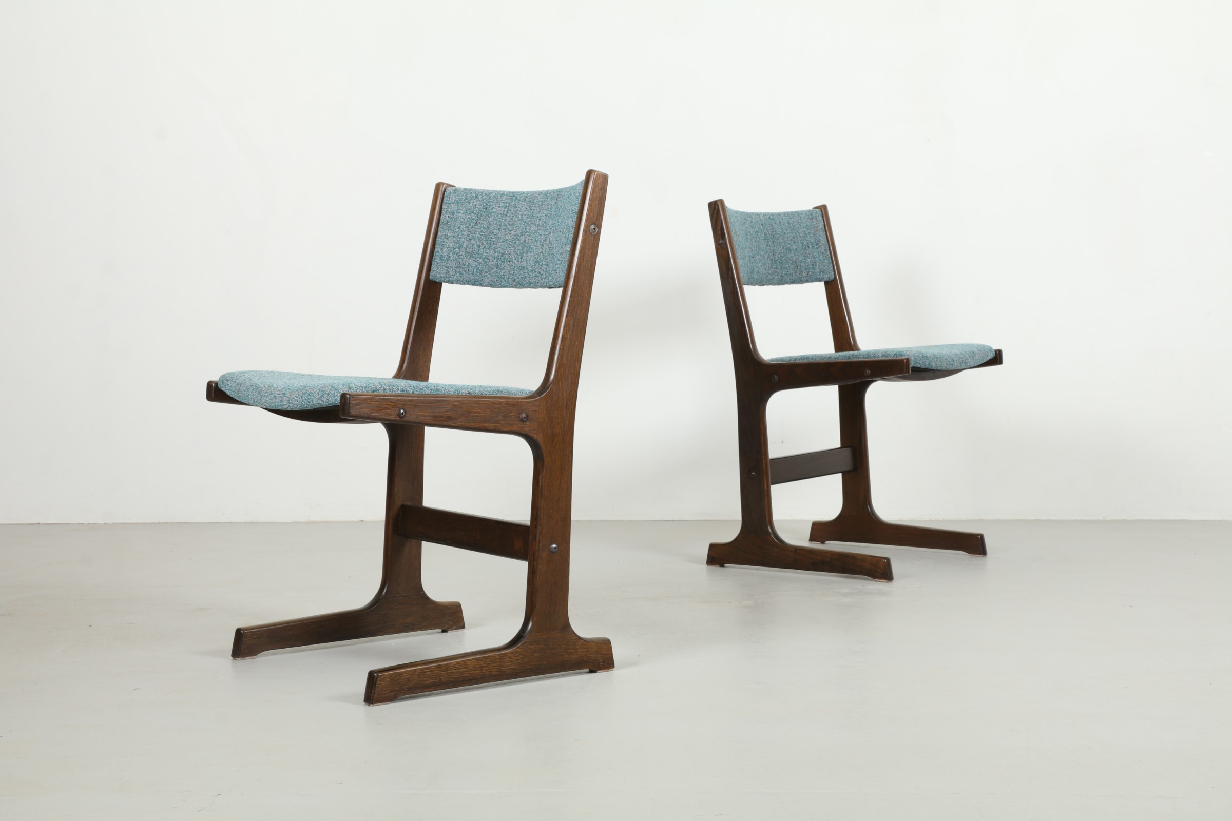 Six Bold Cantilevered Danish Dining Chairs by Farstrup