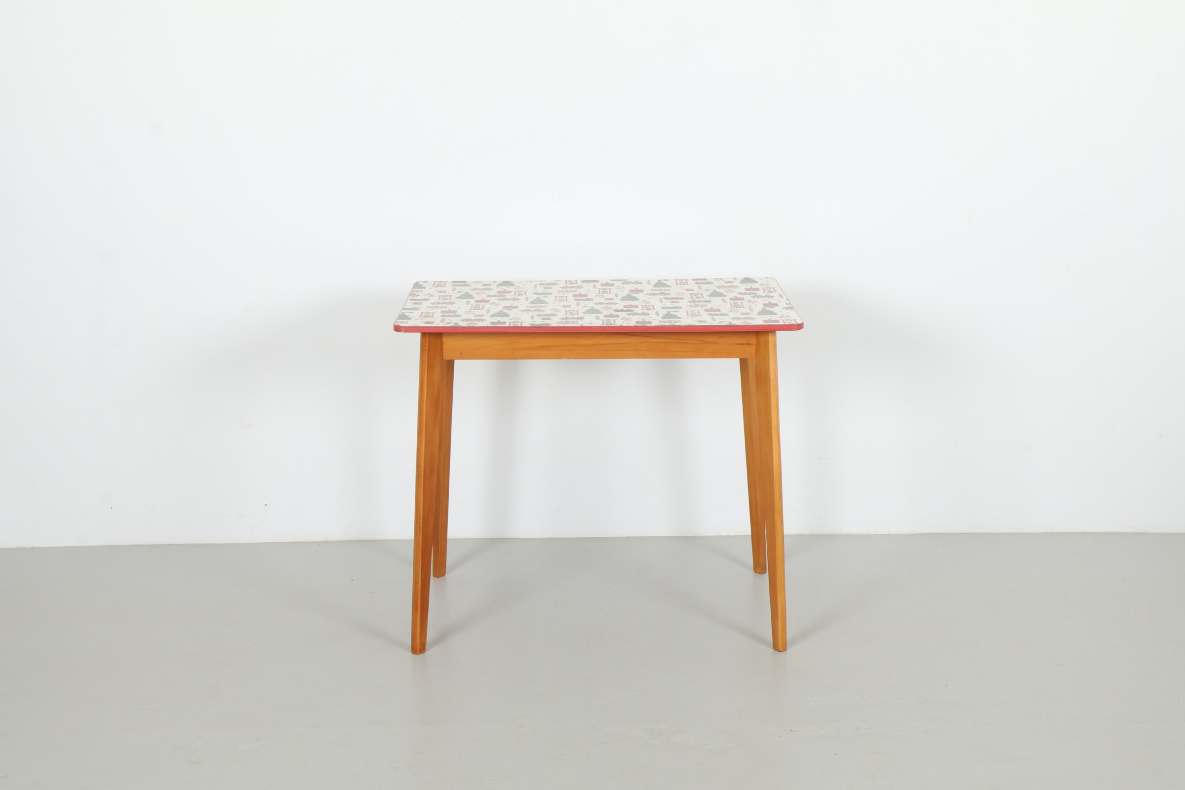 Playful Mid-Century British Kitchen Table with Bold Formica Top