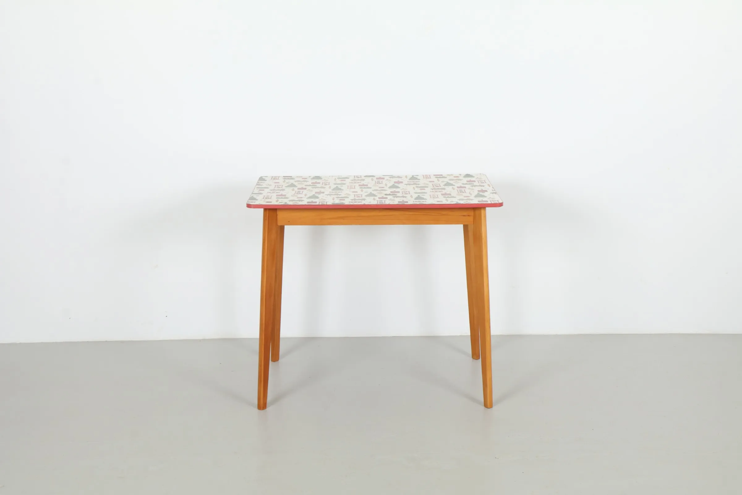 Playful Mid-Century British Kitchen Table with Bold Formica Top