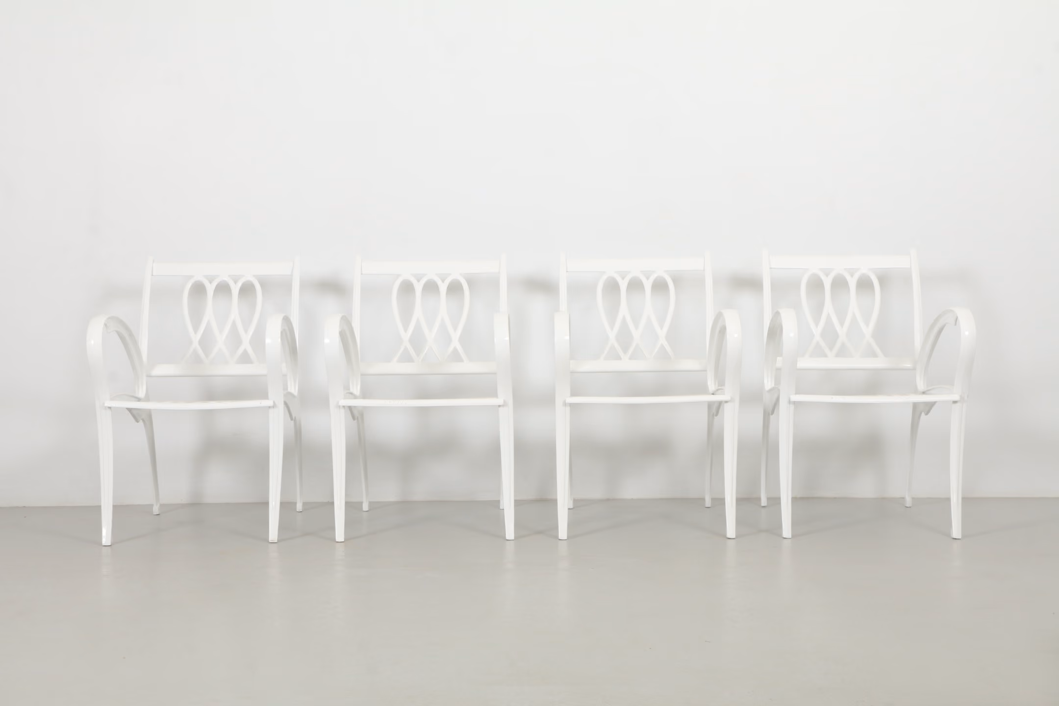 Four Sculptural Hunter Douglas Aluminium Outdoor Chairs by Flexalum
