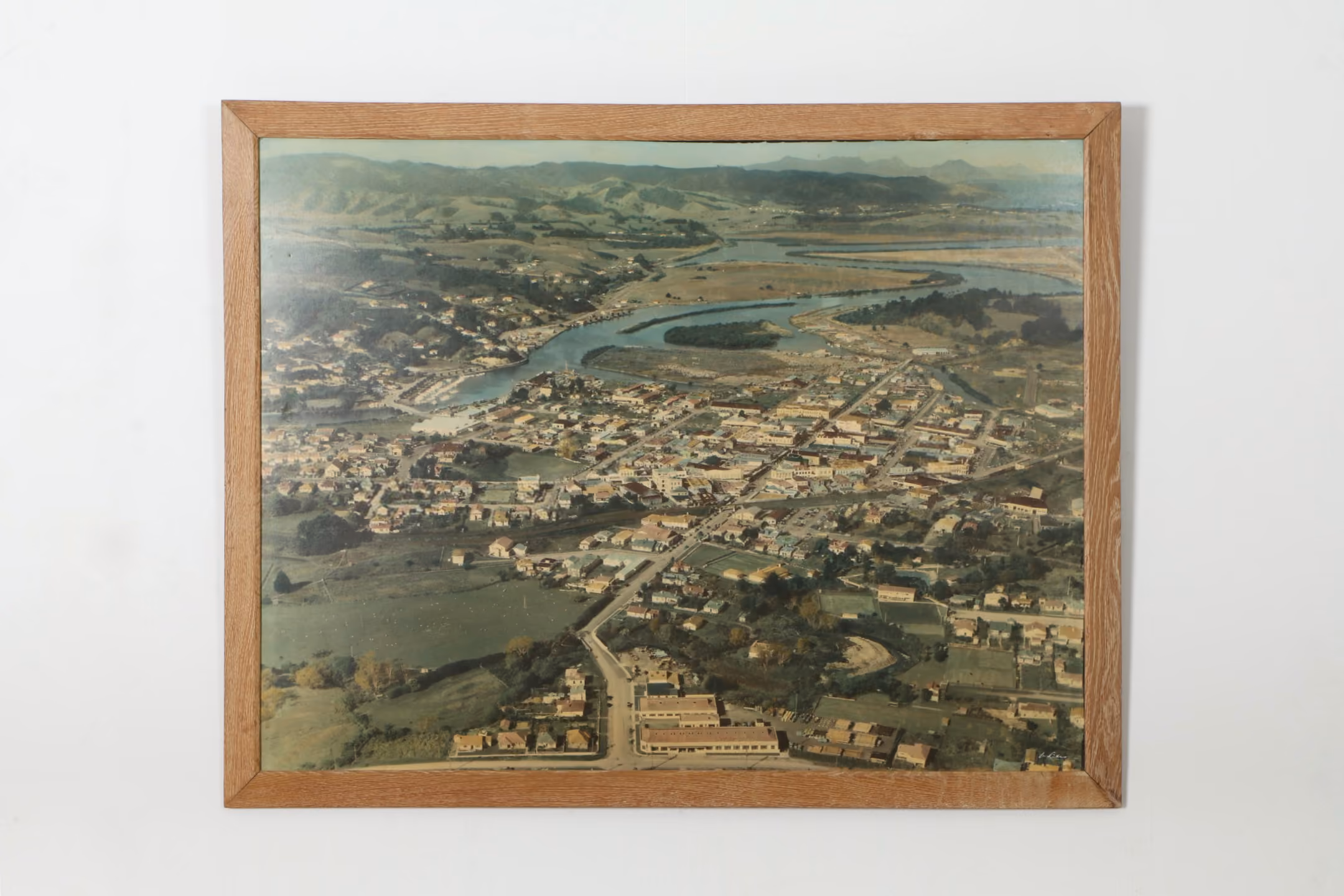 Impressive Hand Tinted 'Whangarei' Photograph by Whites Aviation