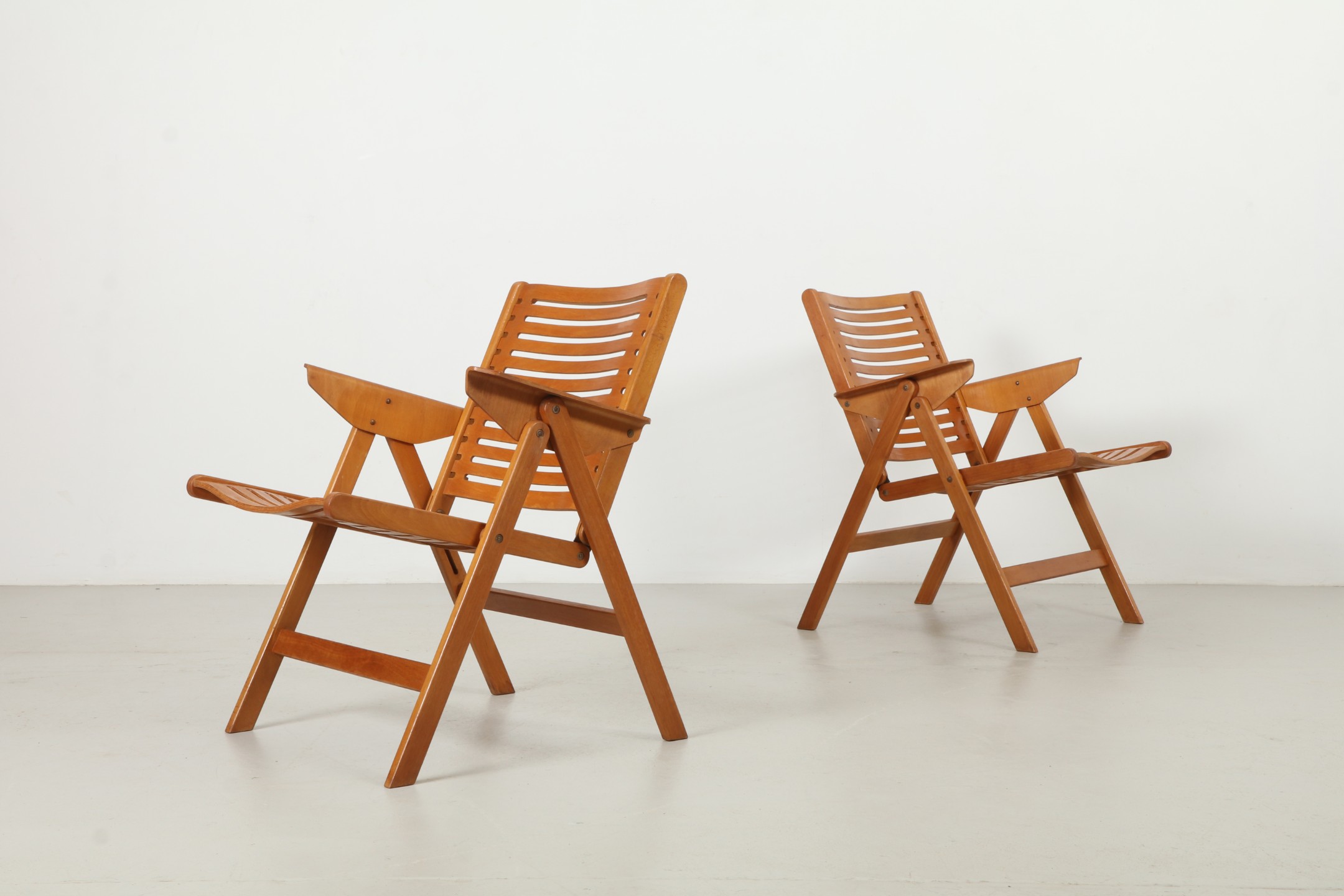 Pair of Striking Niko Kralj 'Rex' Folding Chairs by Stol Kamnik