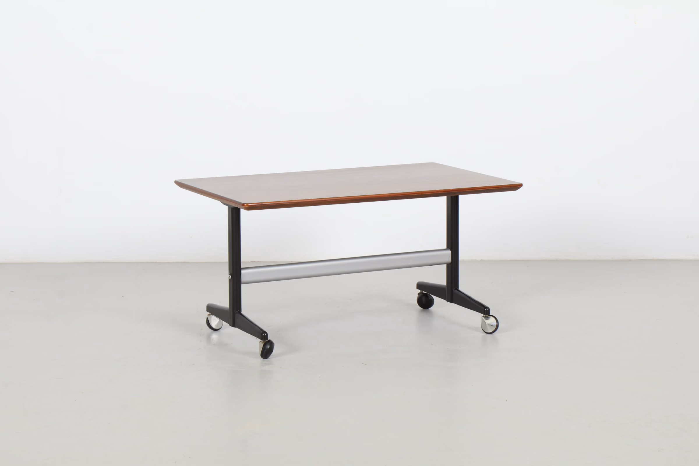 Cute British Mid-Century Coffee Table on Wheels