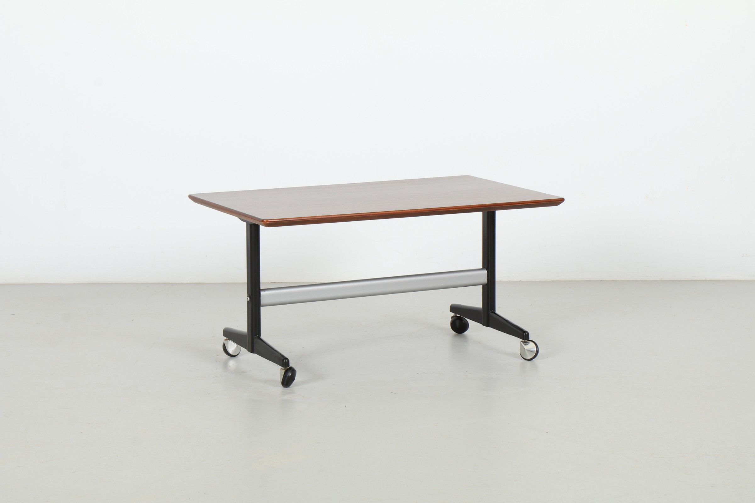 Cute British Mid-Century Coffee Table on Wheels