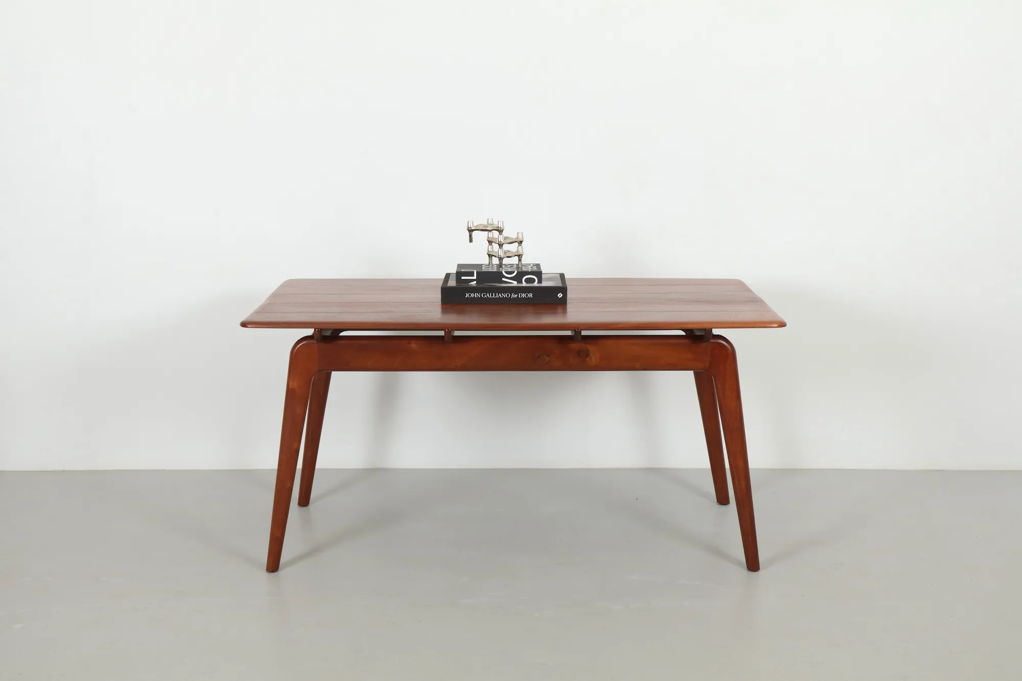 Striking Mid-Century NZ Made Solid Mahogany Dining Table