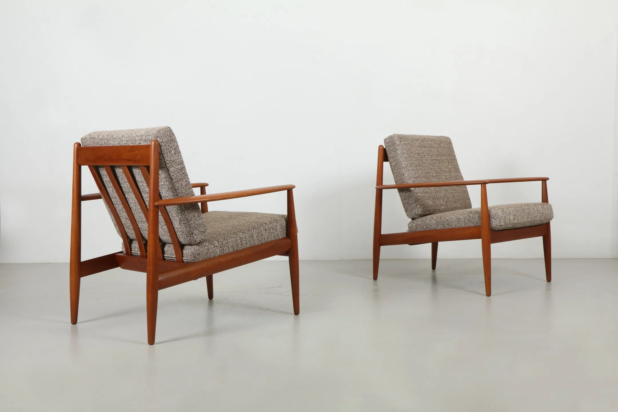 Pair Sophisticated Grete Jalk 'Model 118' Armchairs by France & Daverkosen
