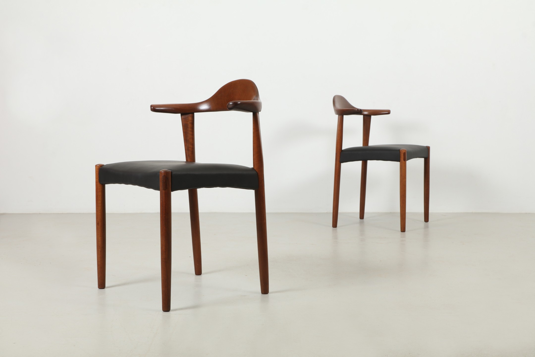 Graceful Jacob Hermann 'Model 69' Bull-Horn Chairs by Randers Mobelfabrik