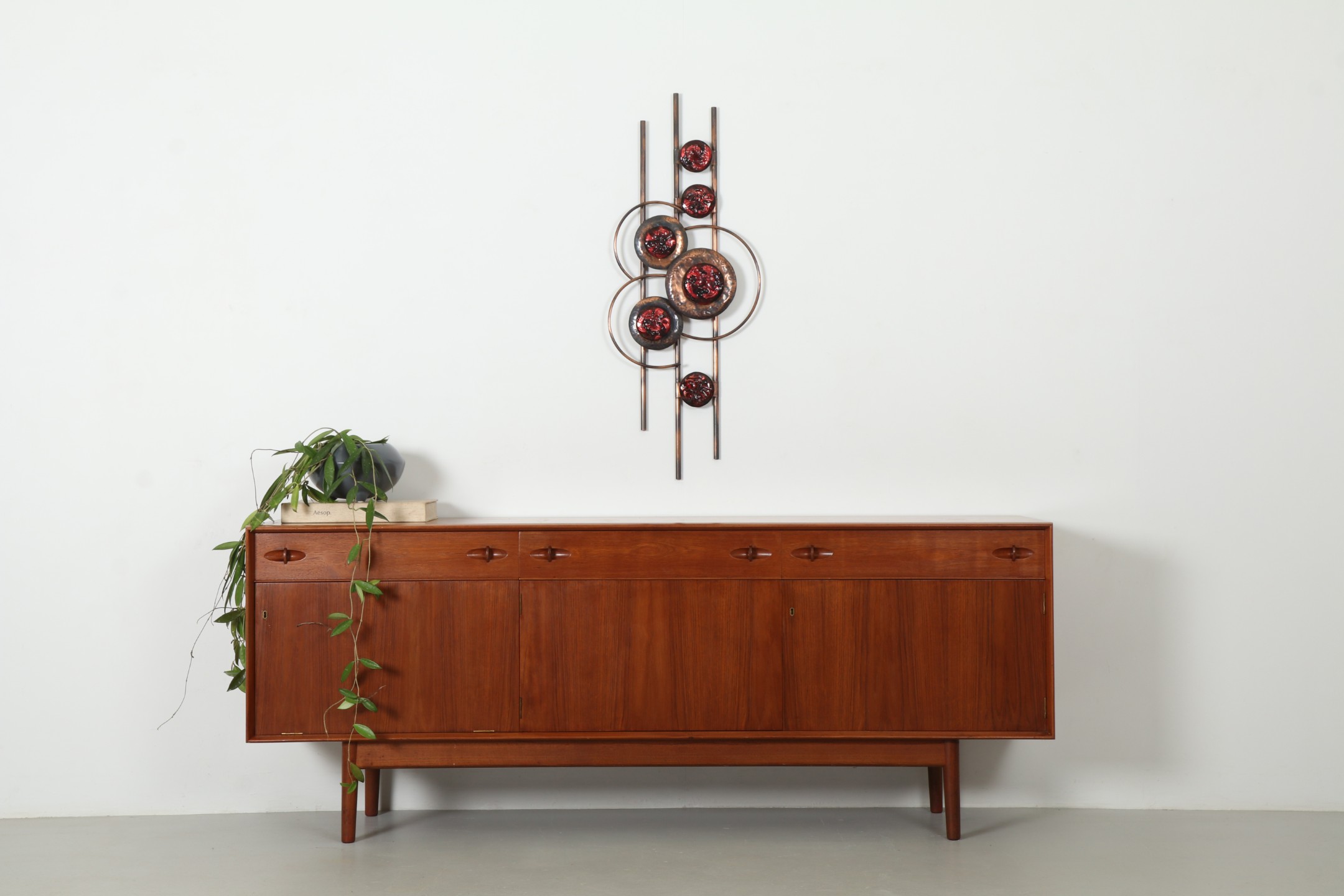Striking Mid-Century Abstract Copper Sculpture by Flora Kelton