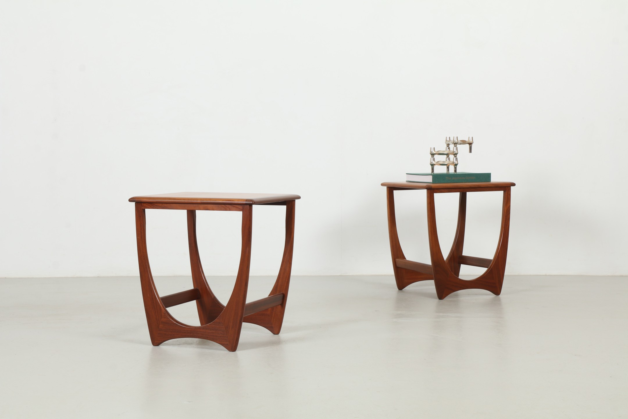 Curvaceous Pair of Victor Wilkins 'Brasilia' Side Tables by G-Plan