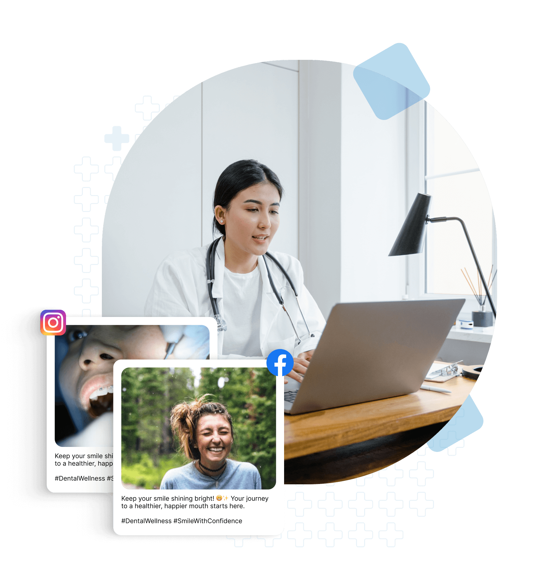 Dental social media management services.