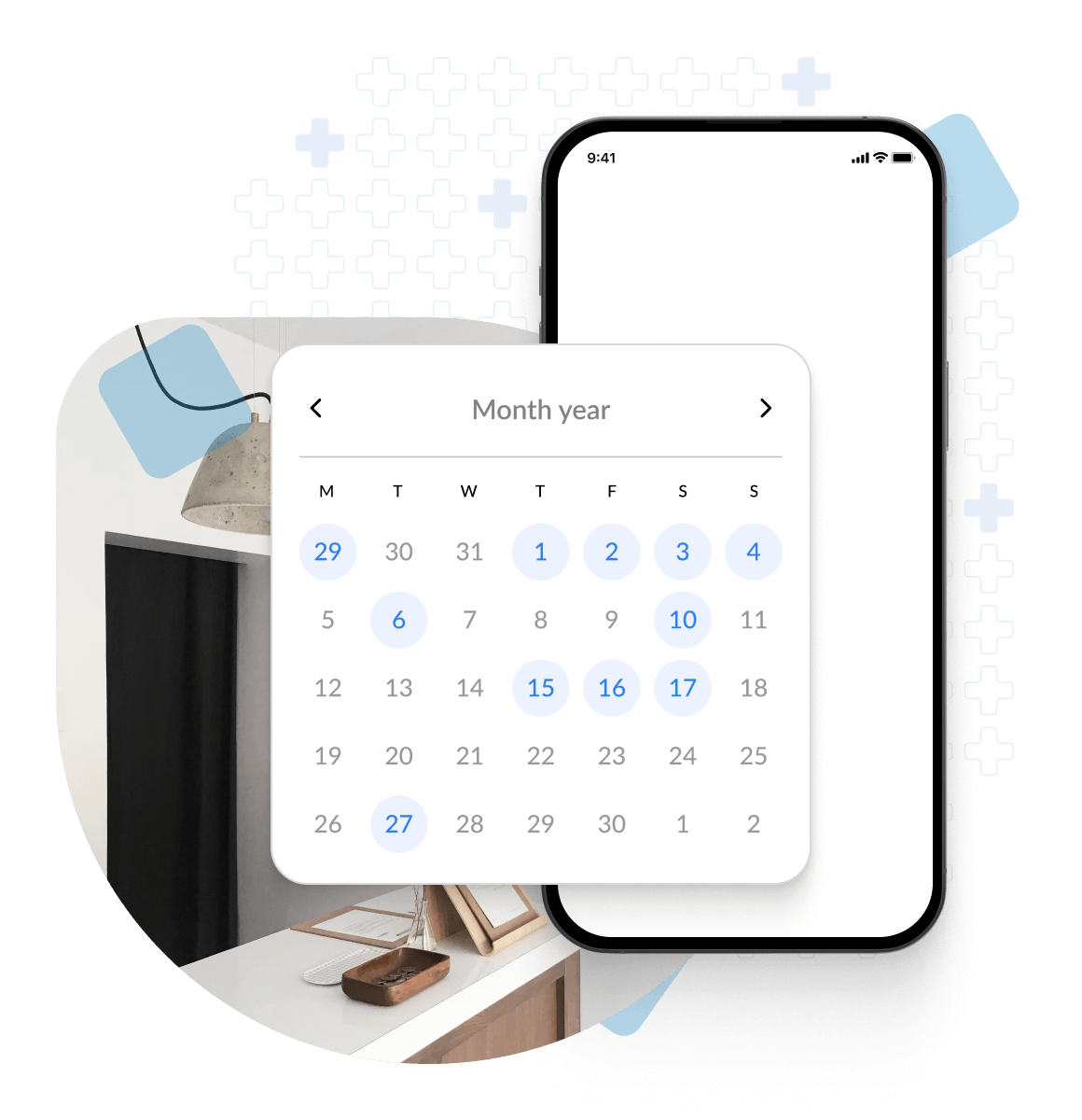 A calendar widget provided to Connect the Doc users.