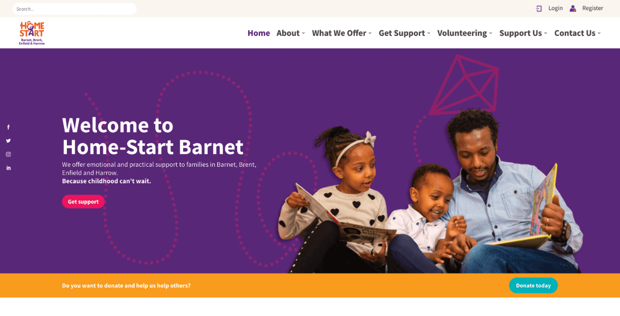 Homestart Barnet - Charity website