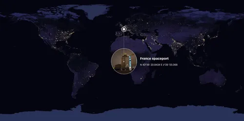 Map of Zephalto's spaceport around the globe