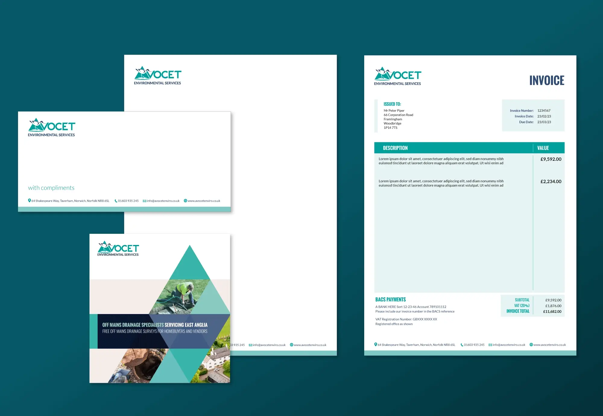 Avocet Environmental Services stationary designs