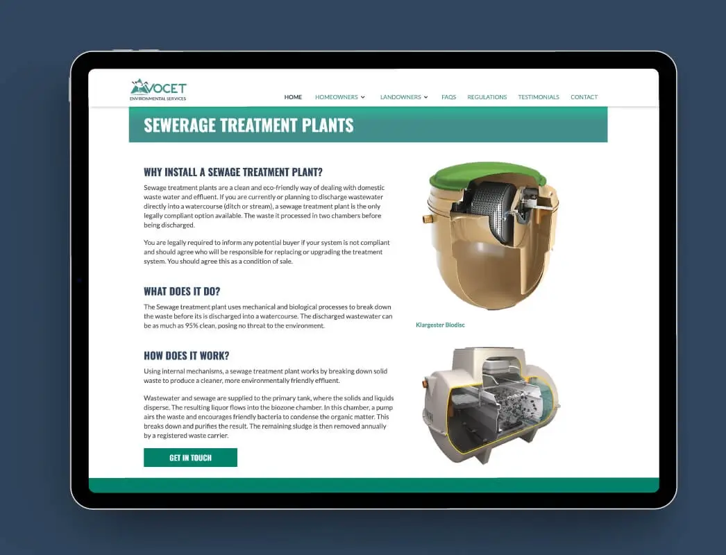 Avocet website domestic sewage treatment 