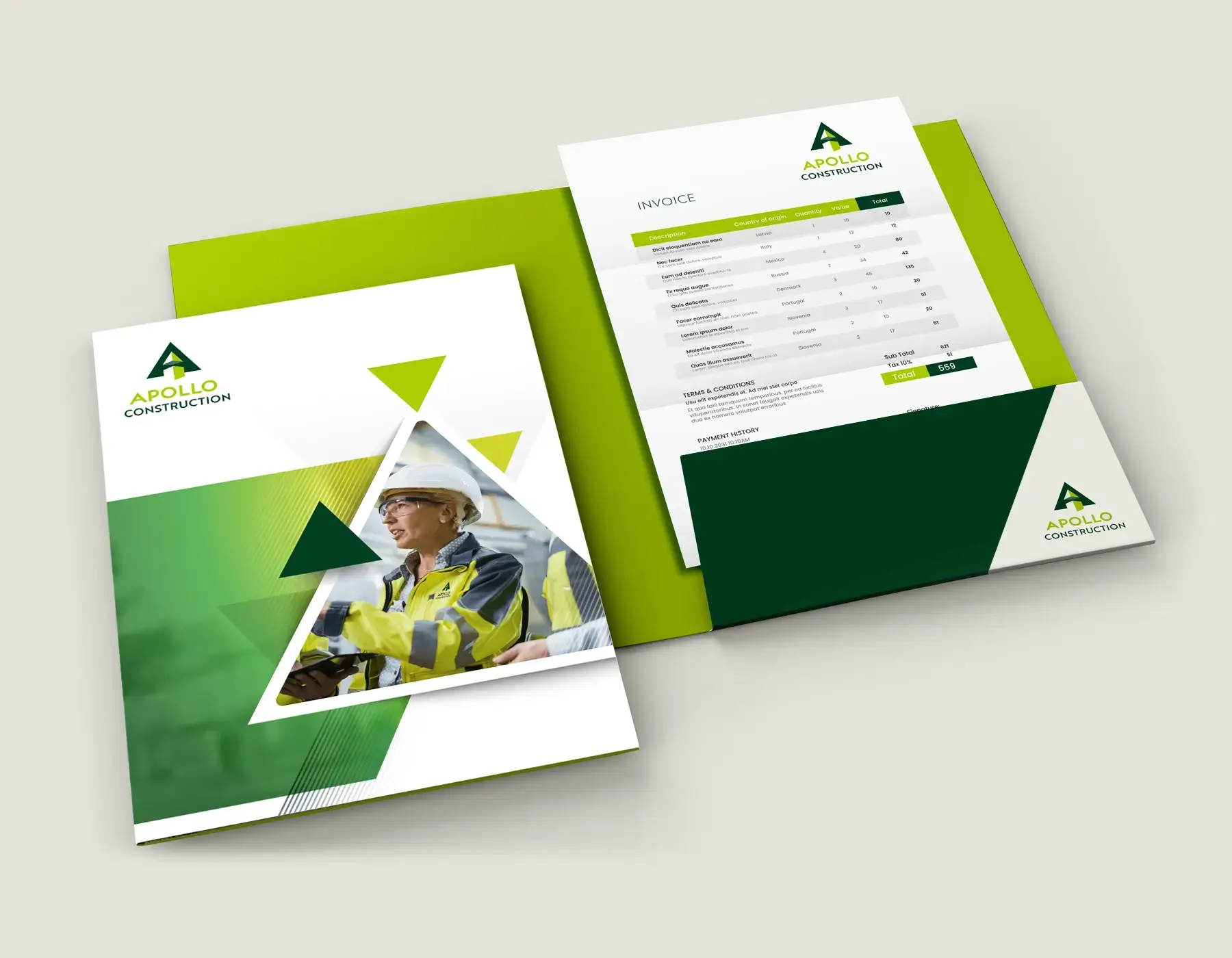 Apollo construction folder design