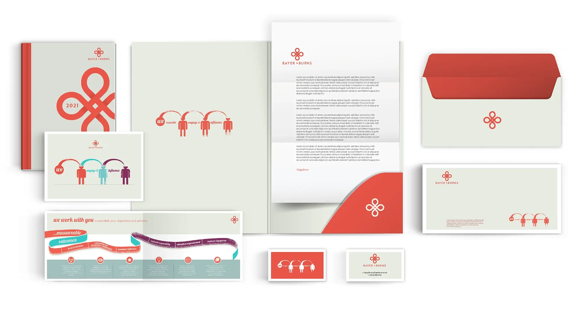 Bayer burns stationery designs