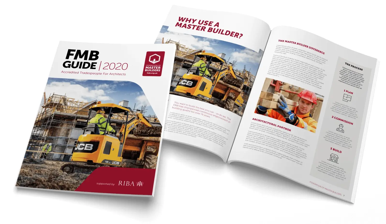 visuals of FMB magazine cover and spread