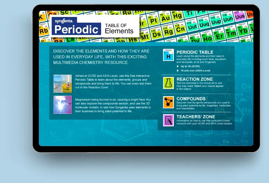 Table of elements home page