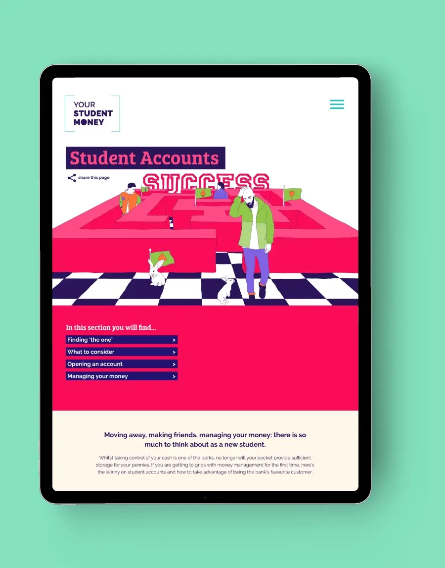 Student accounts webpage