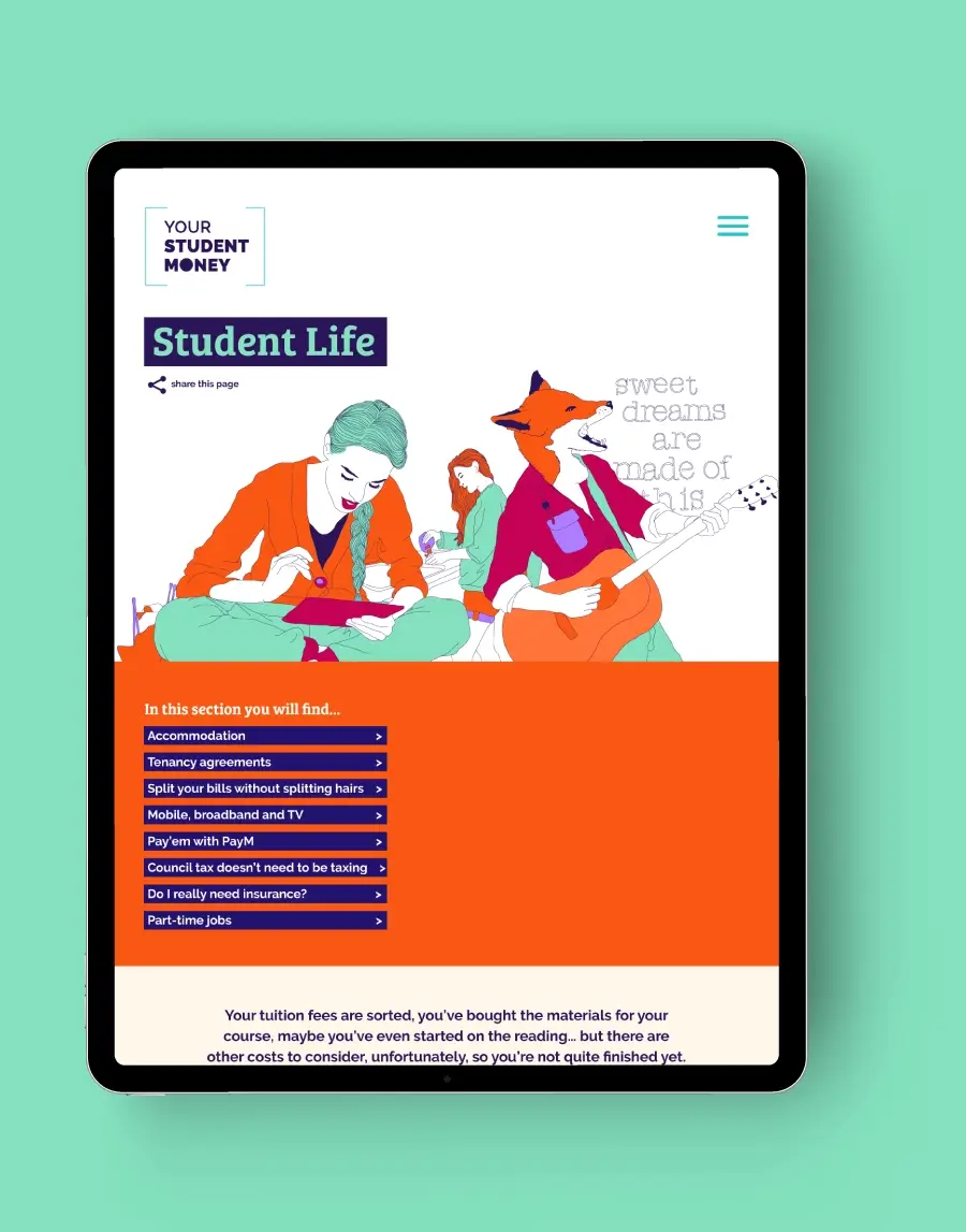 Student life webpage