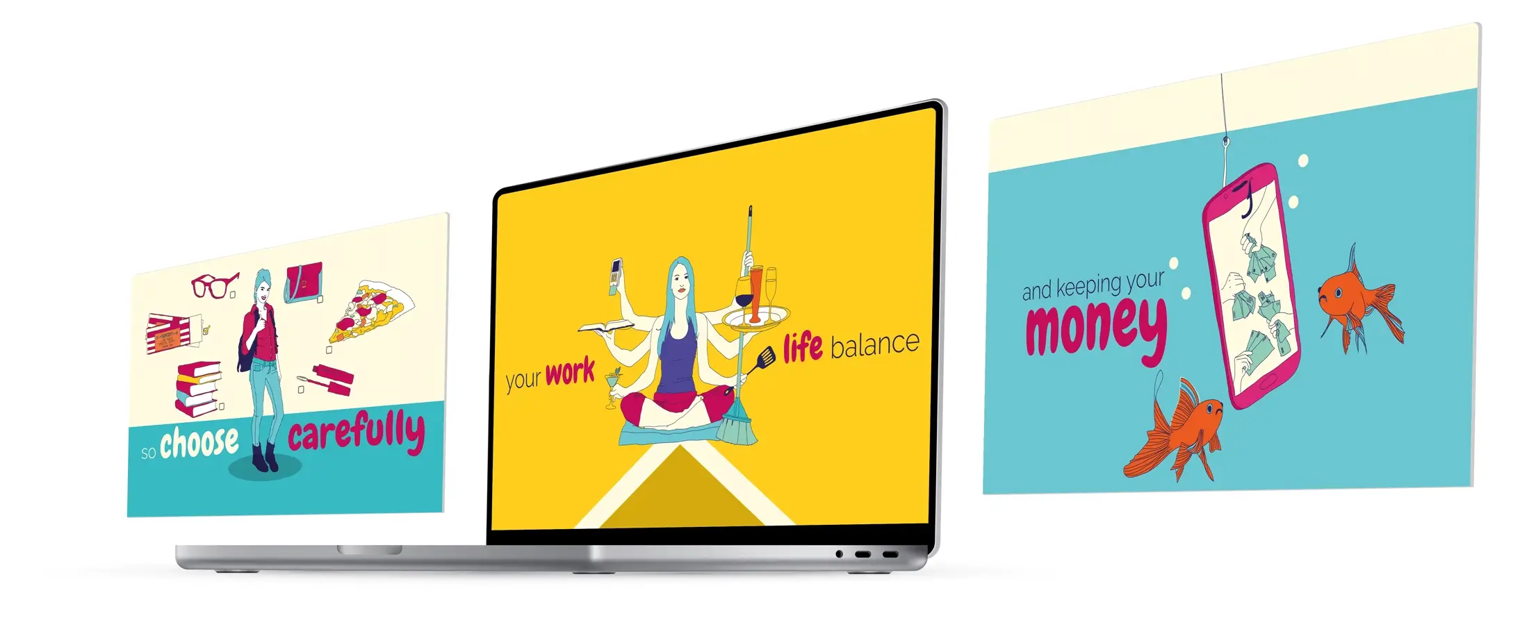 Screens from the Your Student Money animation