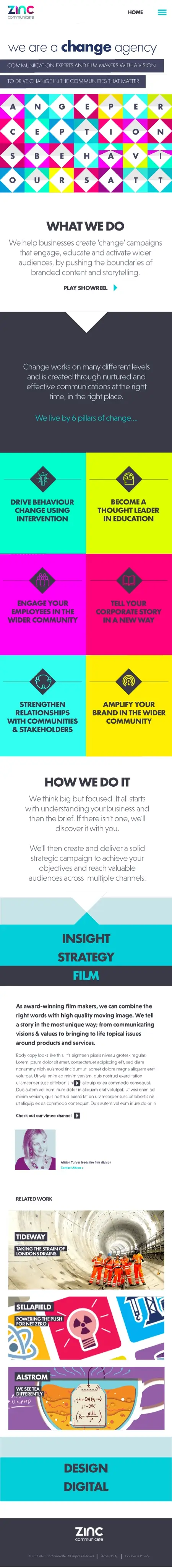 Zinc Communicate responsive web design